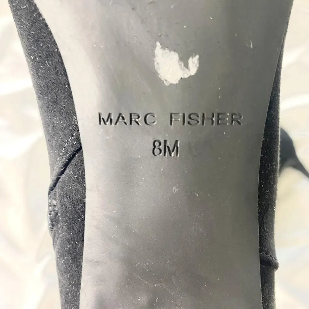 Marc Fisher Glorry Bootie / Black Kitten Faux Suede Heel Ankle Boots Size US 8